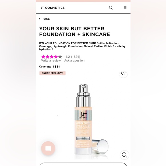 I.T Cosmetic foundation for sale - Picture 1 of 5